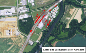 Figure 8. Map Showing Location of Excavations at the Leake Site