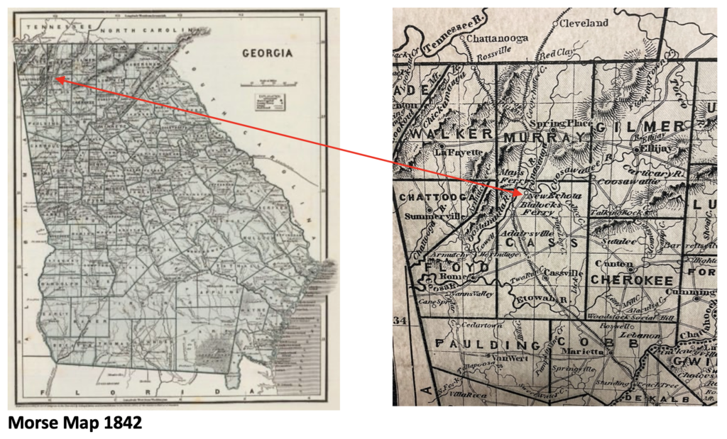 Morse Map 1842, Original Cass County boundaries